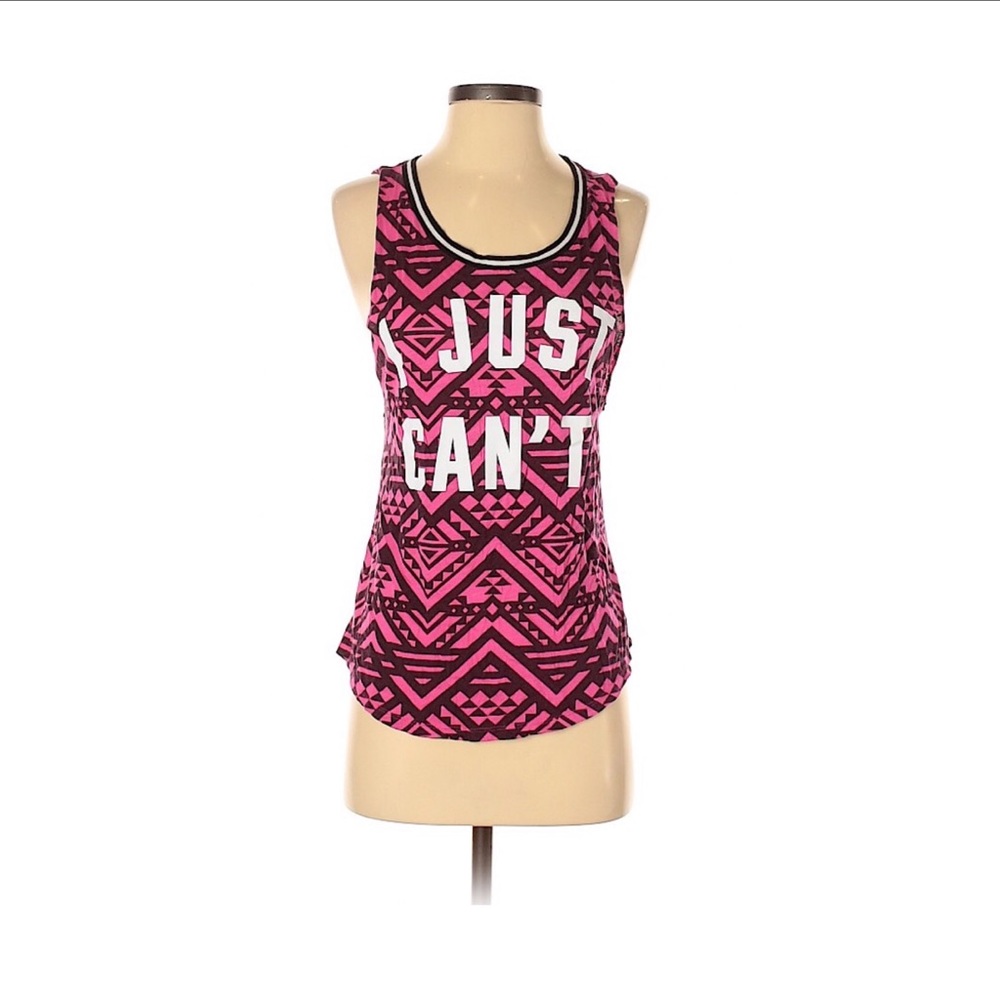 PINK “I Just Can’t” Aztec Print Tank Top NWOT